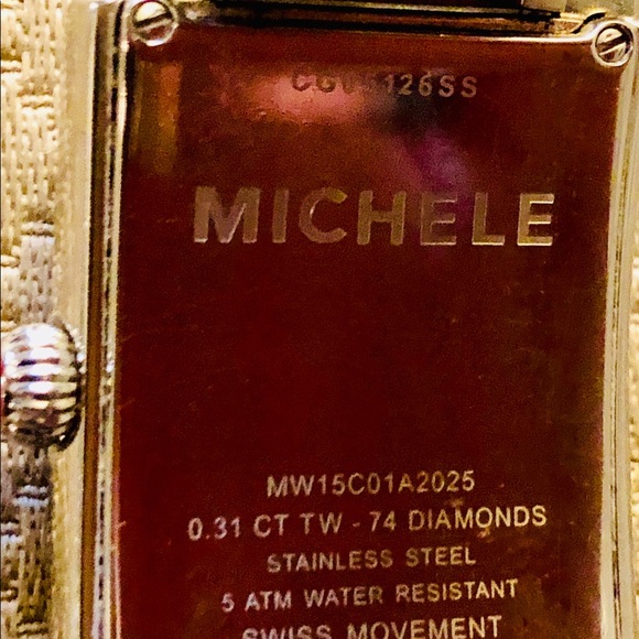 NWT Auth. Michele Watch-Diamonds/ mother of pearl face - Picture 8 of 12